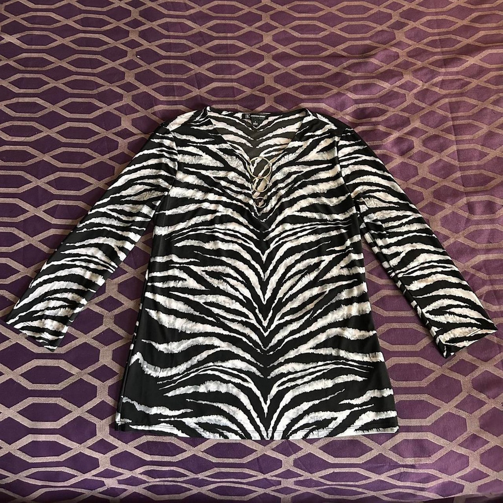 INC Zebra Print Knit Top